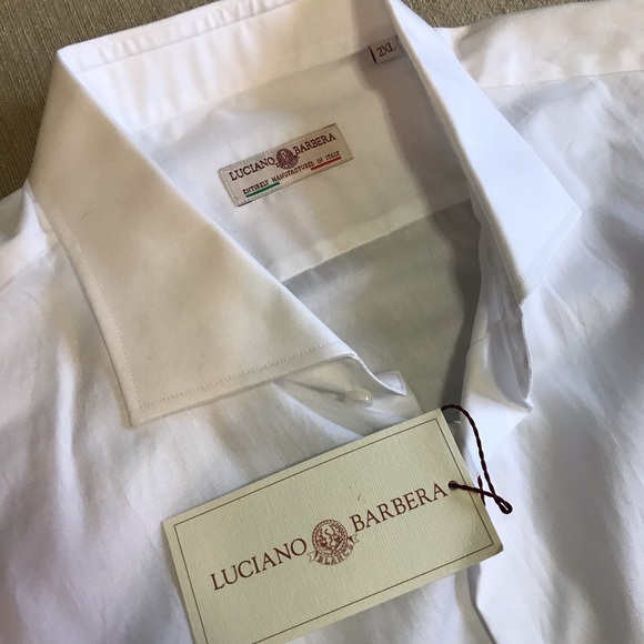 Luciano Barbera White XXL Shirt Made in ITALY New! - Picture 1 of 6